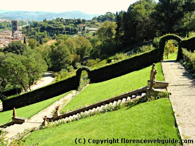 Bardini Garden slopes overlooking Arno in Florence