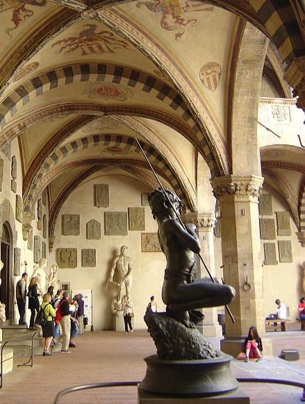 the Bargello Museum and its arched porticos
