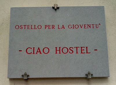 The 'Ciao Hostel' is on a busy street near the station in Florence