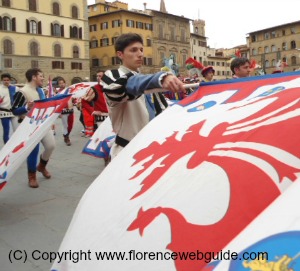 Flag thrower from the Florentine team I Bandierai degli Uffizi