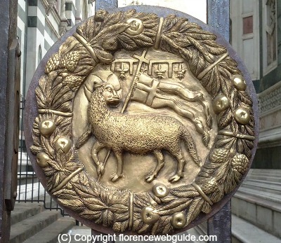 the Holy Lamb is the symbol of the Wool Guild, overseers of the church's construction