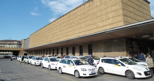 Taxi rank in Florence Italy Train Station