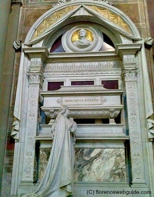 Not a Florentine, Gioacchino Rossini was nevertheless buried amongst the Italian elite in Santa Croce