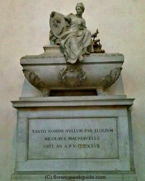 Machiavelli, writer of The Prince, is buried in Santa Croce