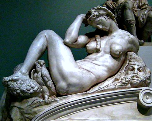 Sculpture 'Night', one of Michelangelo's only two sculptures of a female nude