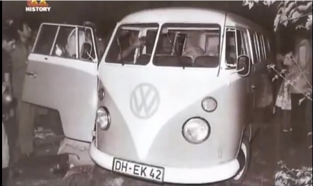 The VW camper van the German tourists were sleeping in 