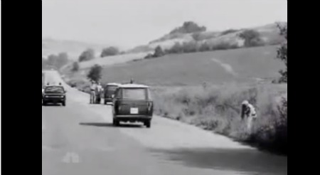 The road in Baccaiano where Paolo Mainardi managed to try to escape