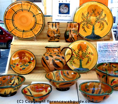 Stall at the ceramics fair in Florence