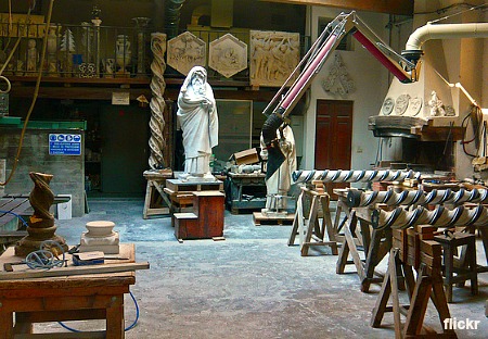 The workshop where the Duomo workers carry out maintenance on the art works of the cathedral