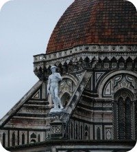 Statue of David - how David would have looked on Duomo buttress