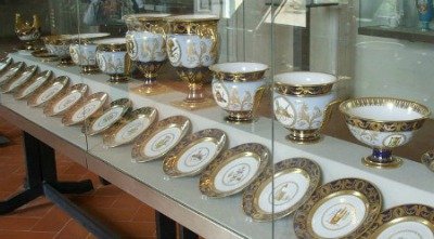 Intricately decorated porcelain tea set Florence Italy