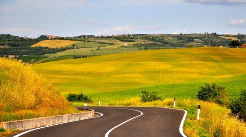 Road in Tuscan countryside