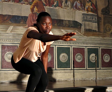 Dancer performing before a Florentine cenacolo