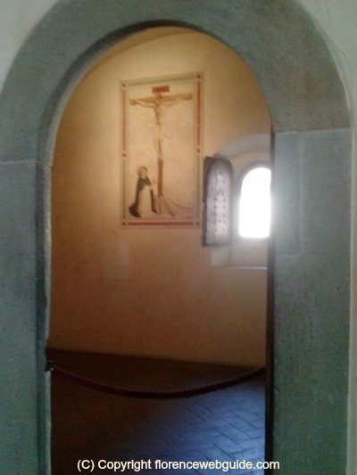 Monk's cell, window and fresco at San Marco Monastery
