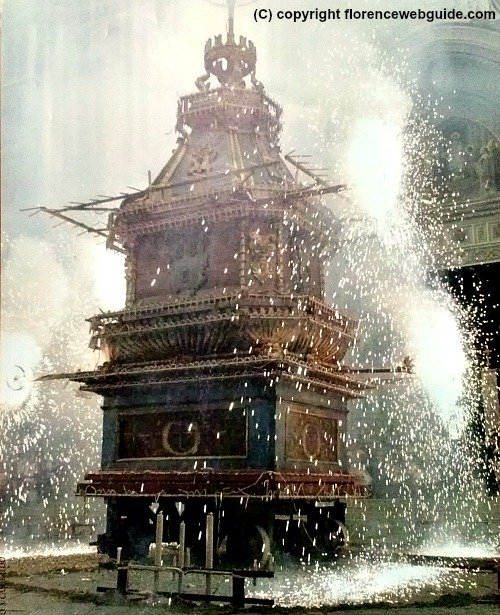 the Scoppio del Carro, the Explosion of the Cart in front of the Duomo