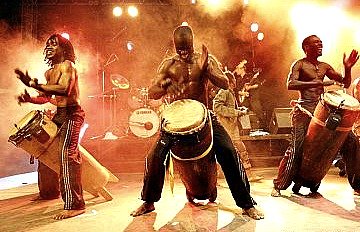 African musicians performing live at the festival