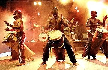 African musicians performing live at the festival