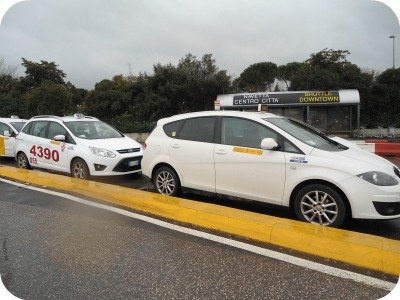 Taxi stand at Florence Italy airport