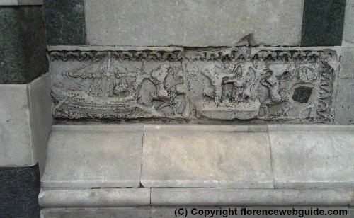 Roman sarcophagus in the Florence baptistry wall