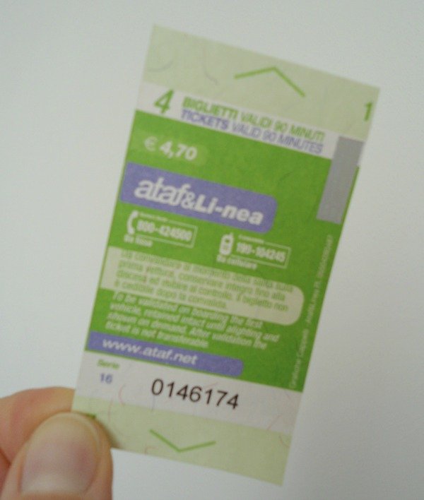 a multiple ticket for a city bus