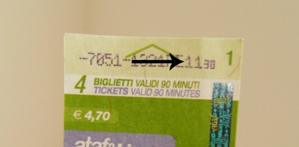 look at the arrow - it points to the time stamped on the ticket