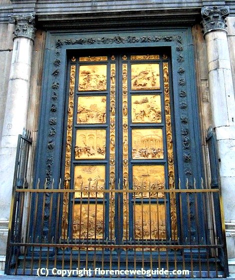 Replicas of Ghiberti's famous bronze doors, the 'Gates of Paradise' on the Baptistery of Florence