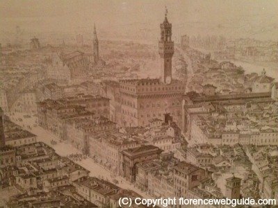 This drawing of Florence was a potential urban layout that was never carried out