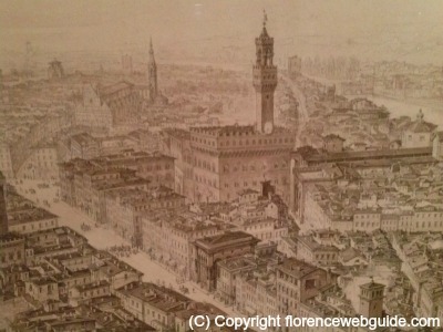 This drawing of Florence was a potential urban layout that was never carried out