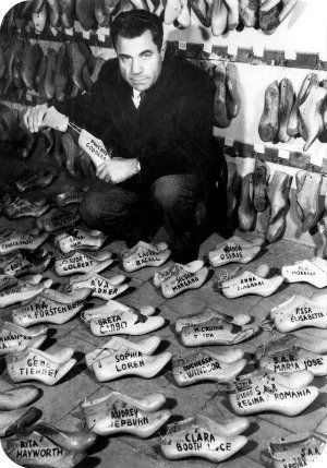 Florence Museums - the Ferragamo Museum - Salvatore Ferragamo with his shoe molds of the stars