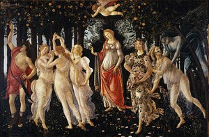 Botticelli Primavera at Uffizi Gallery Florence