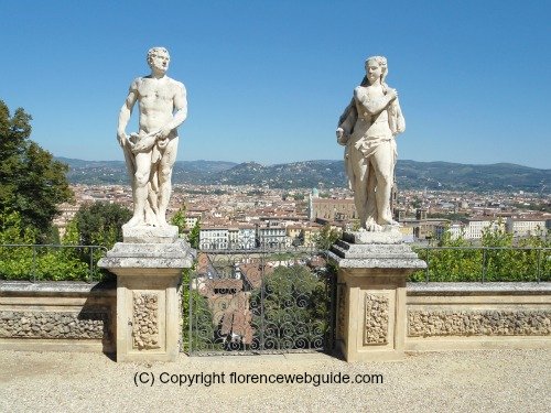 The terrace of the Bardini garden overlooks Florence