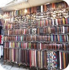 Florence Shopping - Belts and Gloves - stall at San Lorenzo market