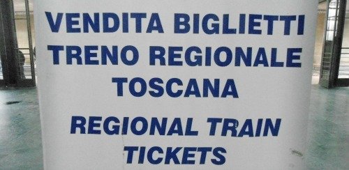 Sign indicating that you can get regional tickets here