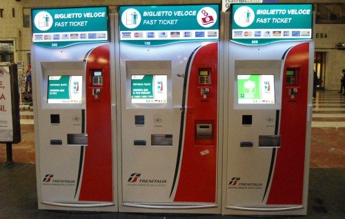 Machines at Florence train station for all types of tickets