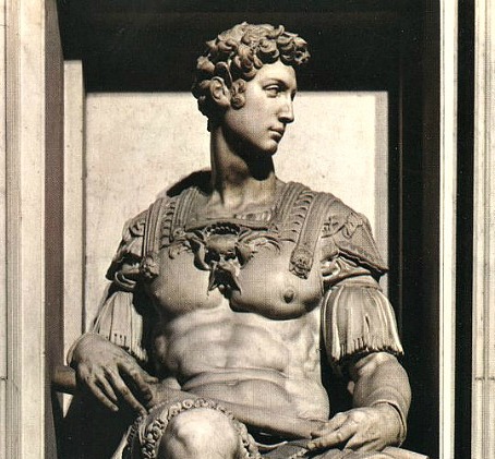 Sculpture by Michelangelo on Giuliano de Medici's tomb