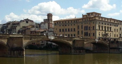 view from Hotel Berchielli along the Arno