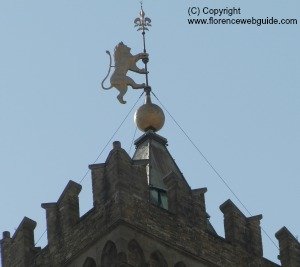 The Marzocco weather vane with giglio at top