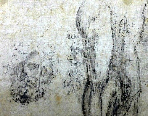 Sketches by Michelangelo found on the wall of an underground room at the Medici Chapel