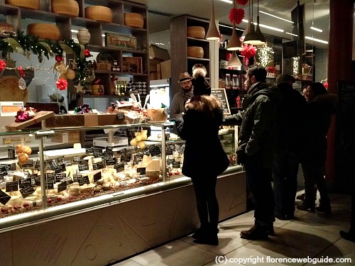 the cheese counter at the refurbished Mercato Centrale in Florence