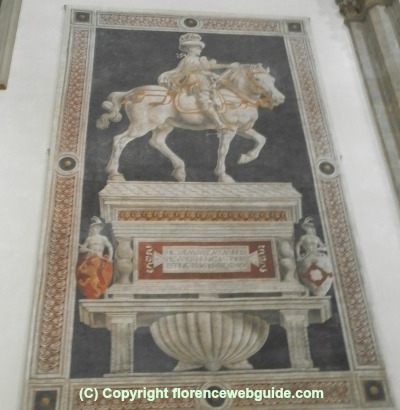 Niccolò da Tolentino, Italian mercenary who defended the Florentines, died in 1435 and buried in the cathedral