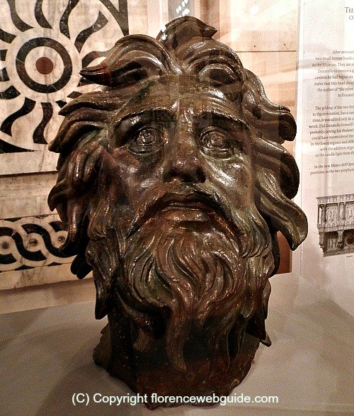 Classical bronze head by Donatello with a clear Roman influence