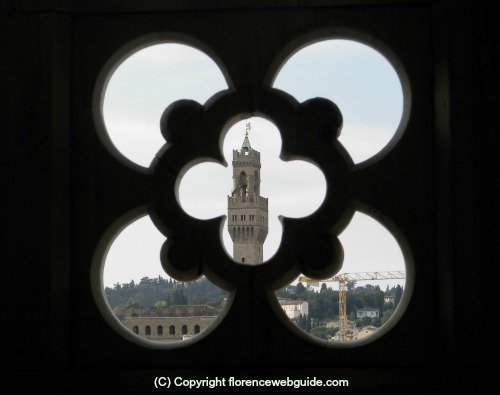 A peek at Palazzo Vecchio from the climb up the tower