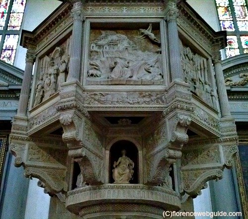 Pulpit in Santa Croce, considered Florence's most beautiful chiseled work