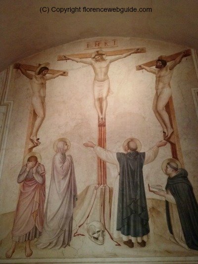 San Marco museum fresco of crucifixion in a monk's cell