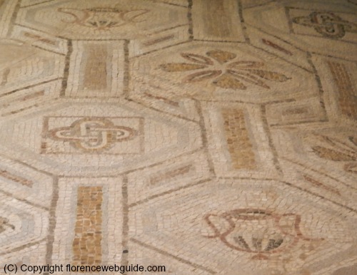 Close up of mosaic floor designs