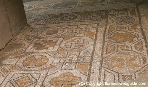 Mosaic floor - over 1000 years old - which has remained very well intact