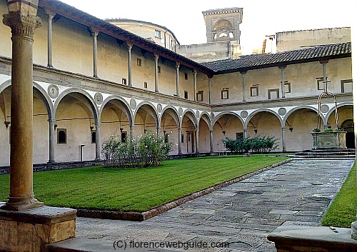 A quiet oasis in Florence, the second cloister of Santa Croce designed by Brunelleschi