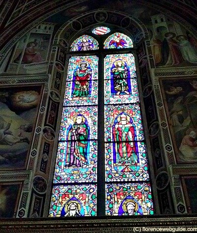 Stained glass window in the Baroncelli chapel