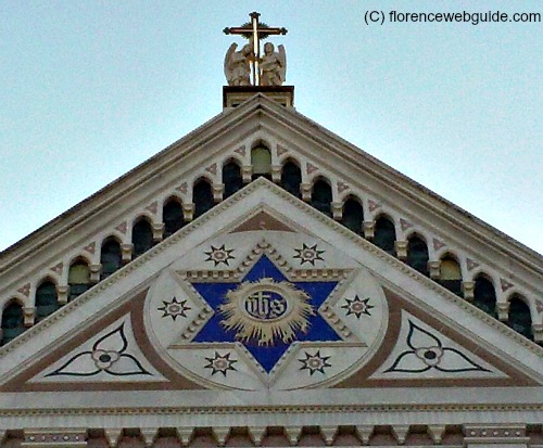 Star of David at the top of Santa Croce facade in Florence