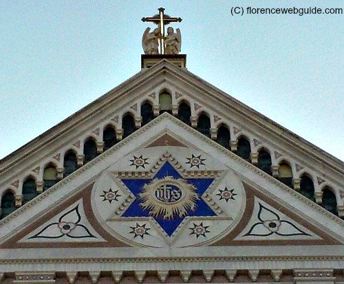 Star of David at the top of Santa Croce facade in Florence